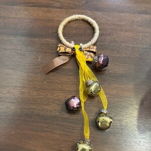 Elegant Brown and Yellow Hair Accessory with Bells